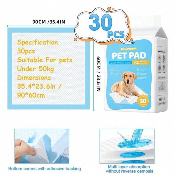 DryPaw Pads XL - Traversine Assorbenti per Cani e Gatti 30 pz
