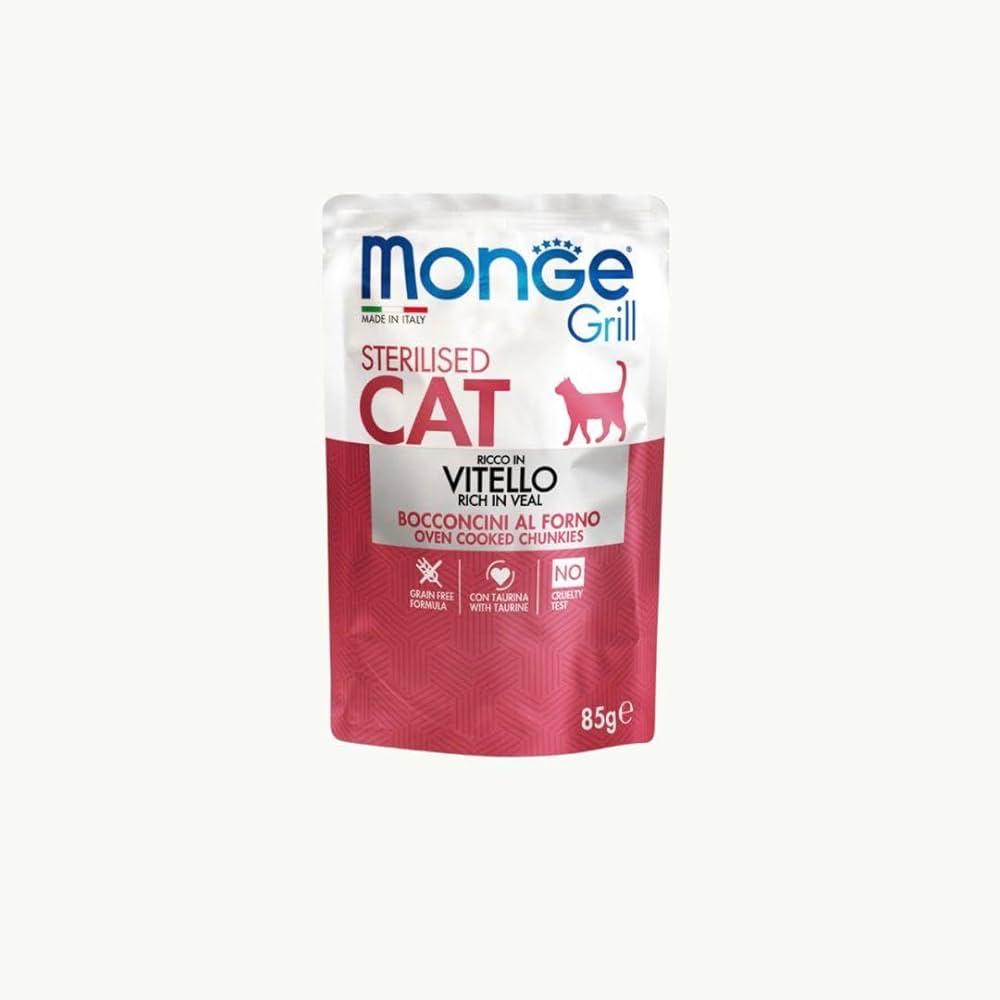 MONGE Grill Cat Sterilised - Multibox Bocconcini al Forno 12x85g