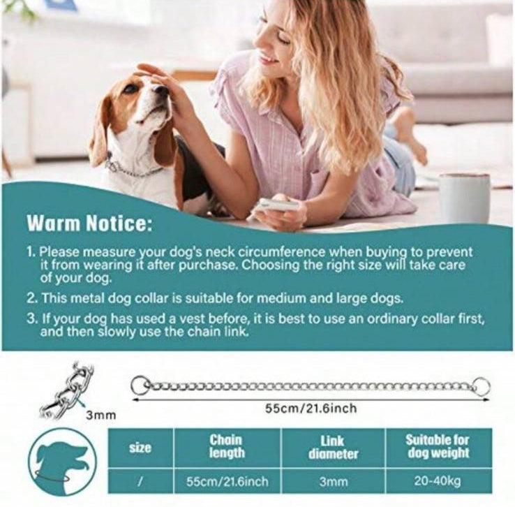IronPaw Control - Collare a Catena in Acciaio per Cani