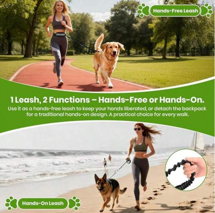 FreedomPaw Plus - Guinzaglio Hands-Free con Marsupio per Cani
