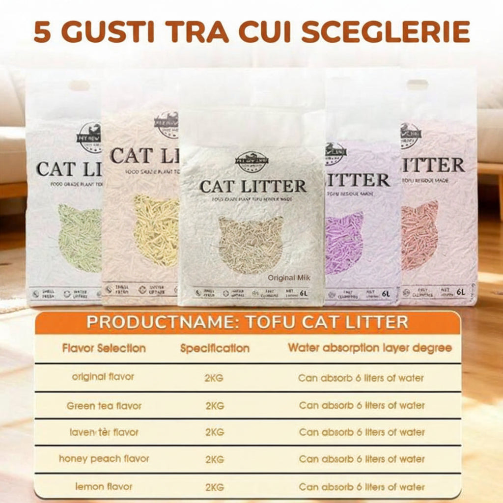 TofuLitter Pure - Lettiera al Tofu per Gatti 6L